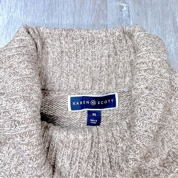 Karen Scott Women's NWT Beige Cream Cowl Neck Sweater XS - Picture 2 of 4